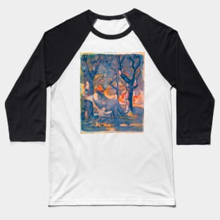 A Man Reading in a Garden Bright Colors  Honore Daumier  an old man under the chestnut trees in the Champs Elysées in Paris France Baseball T-Shirt